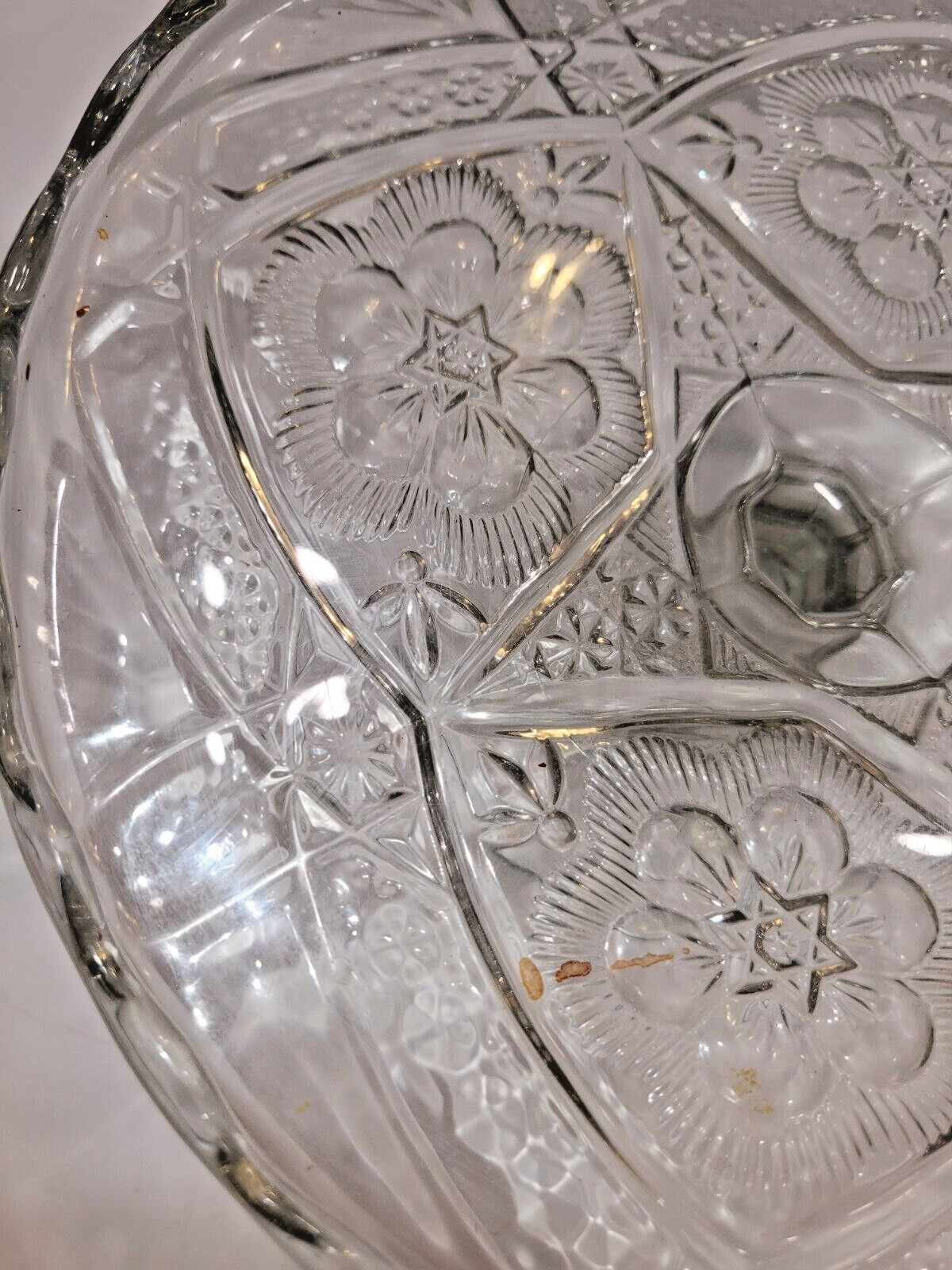 Antique Indiana Glass 1905-20 Cake Pie Pedestal Stand EAPG Rayed Flower 9.5″