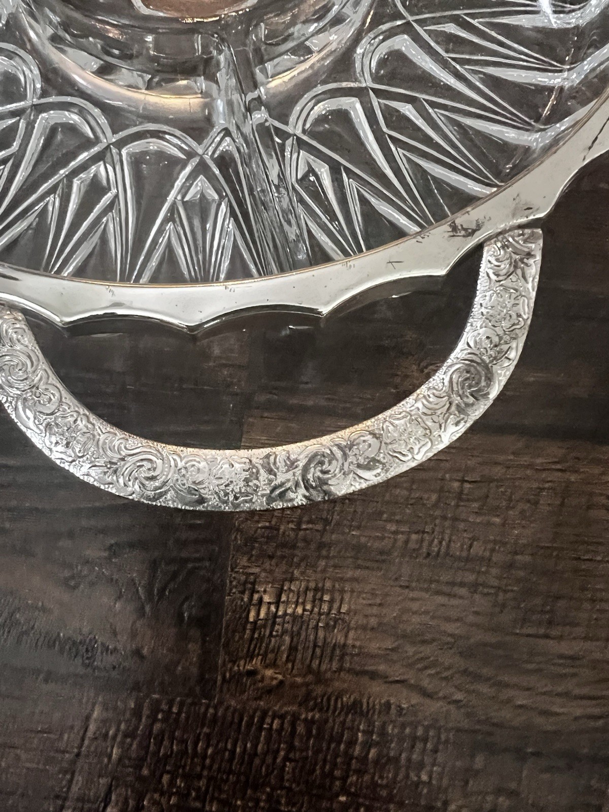 VTG Queen Anne Silverplated & Crystal Relish Tray W/lid Made In England Holiday