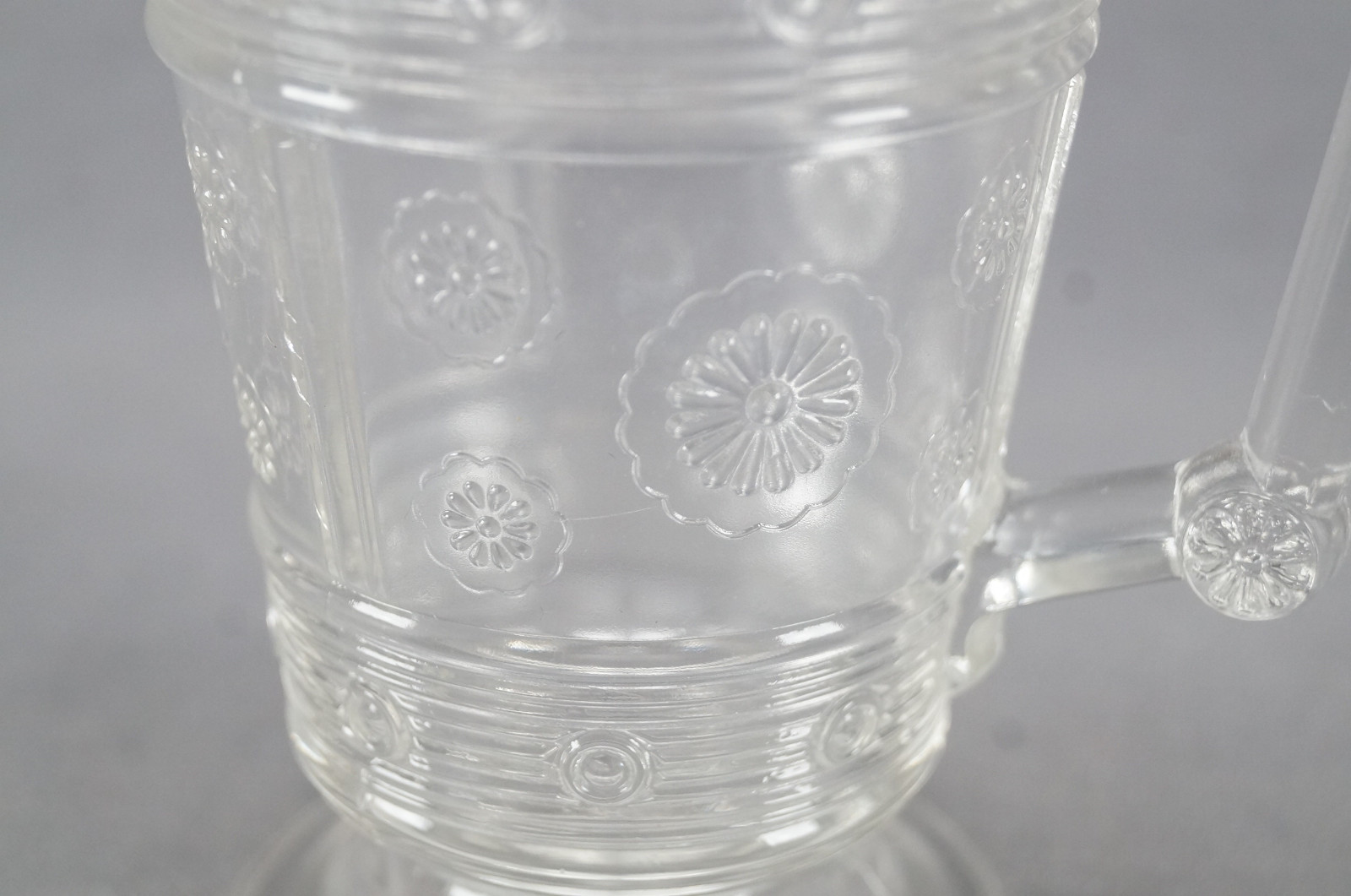 EAPG Bryce Bros / Us Glass Rosette Magic Pattern Creamer Circa 1880s – 1890s