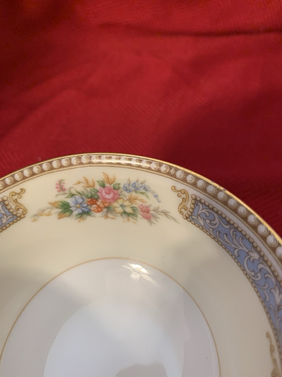 Noritake Troyon Cream Soup Bowls in Bone China Floral w/Gold Trim Quantity Avail