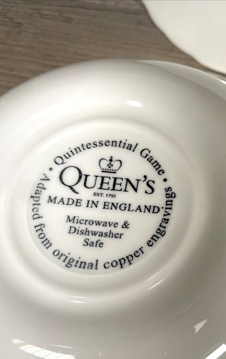 QUEEN’S Quintessential Game 6-1/4” Coupe Cereal Bowls STAG England Set of 3