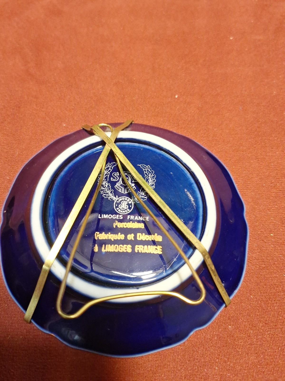 Limoges France, Cobalt Blue Pottery Lot Of 3