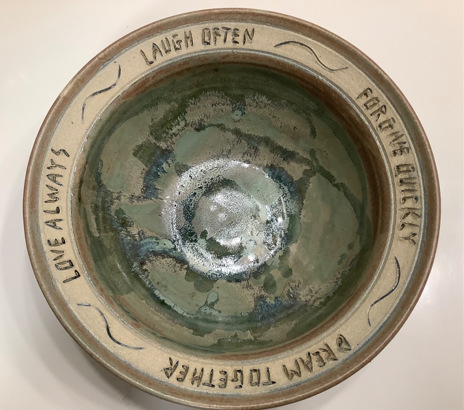 Bryan Becker Clay Werks Studio Pottery Blessings Bowl Gift Home Decor 8.25″