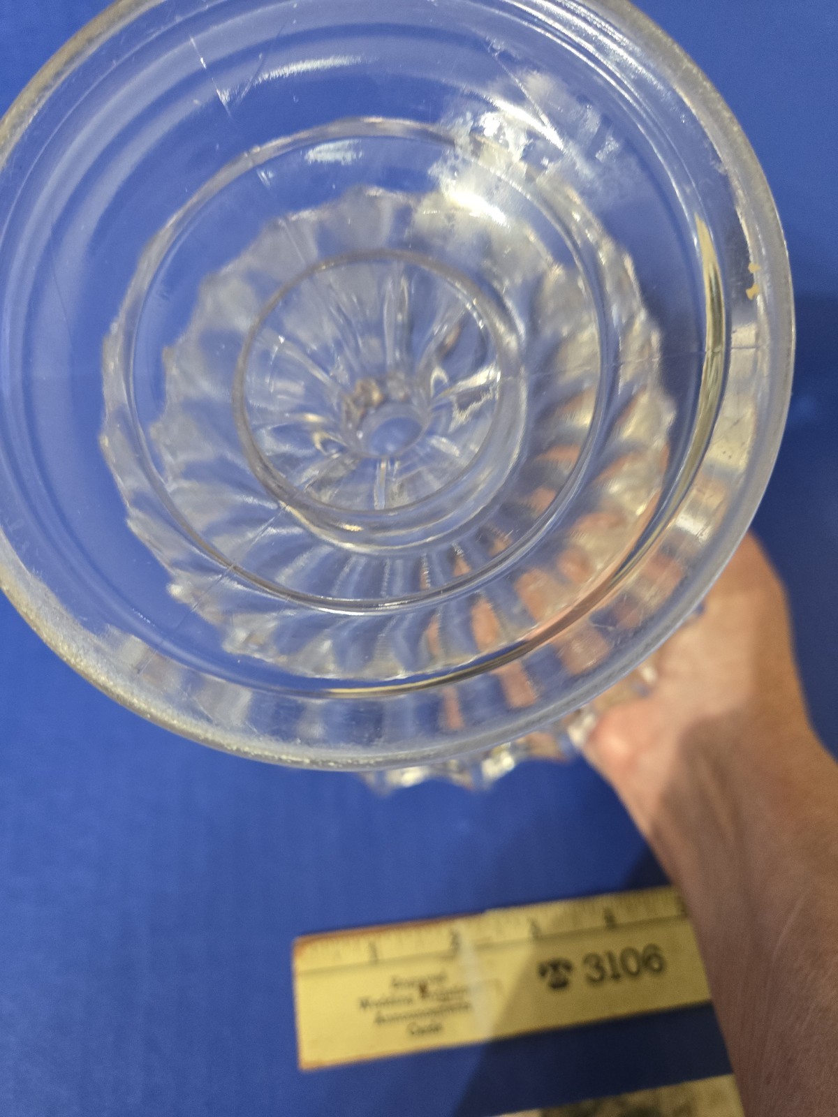 AMERICAN BRILLIANT 1800’s Cut GLASS COMPOTE W/ ZIPPER PANELS COMPOTE 7 1/2″ Tall