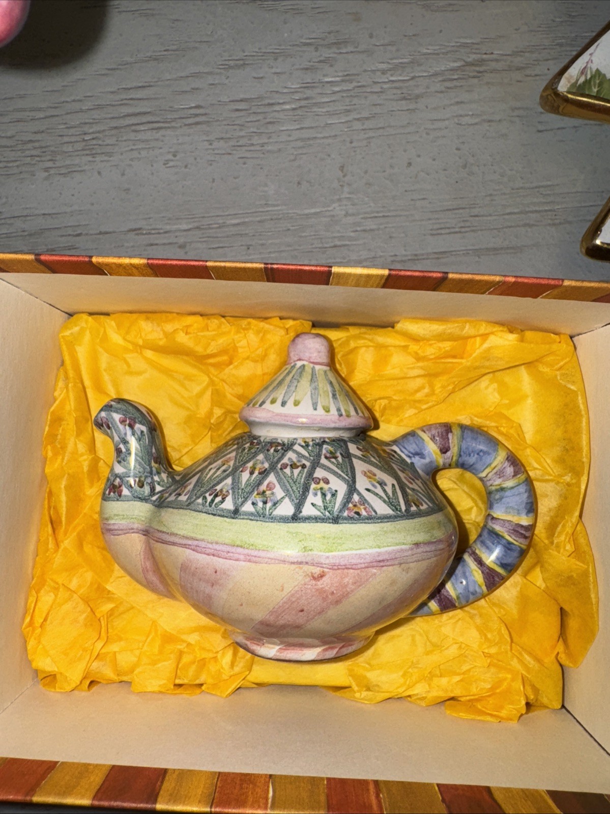 Mackenzie Childs Miniature Teapot