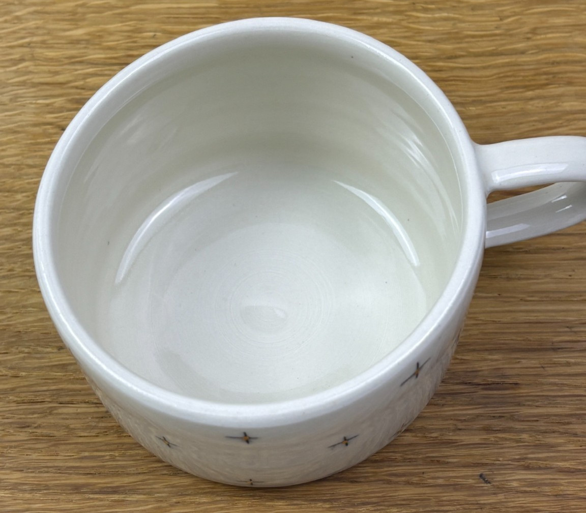 Petrichor + Gold Star Crossed Porcelain Mug 22K Gold Studio Pottery