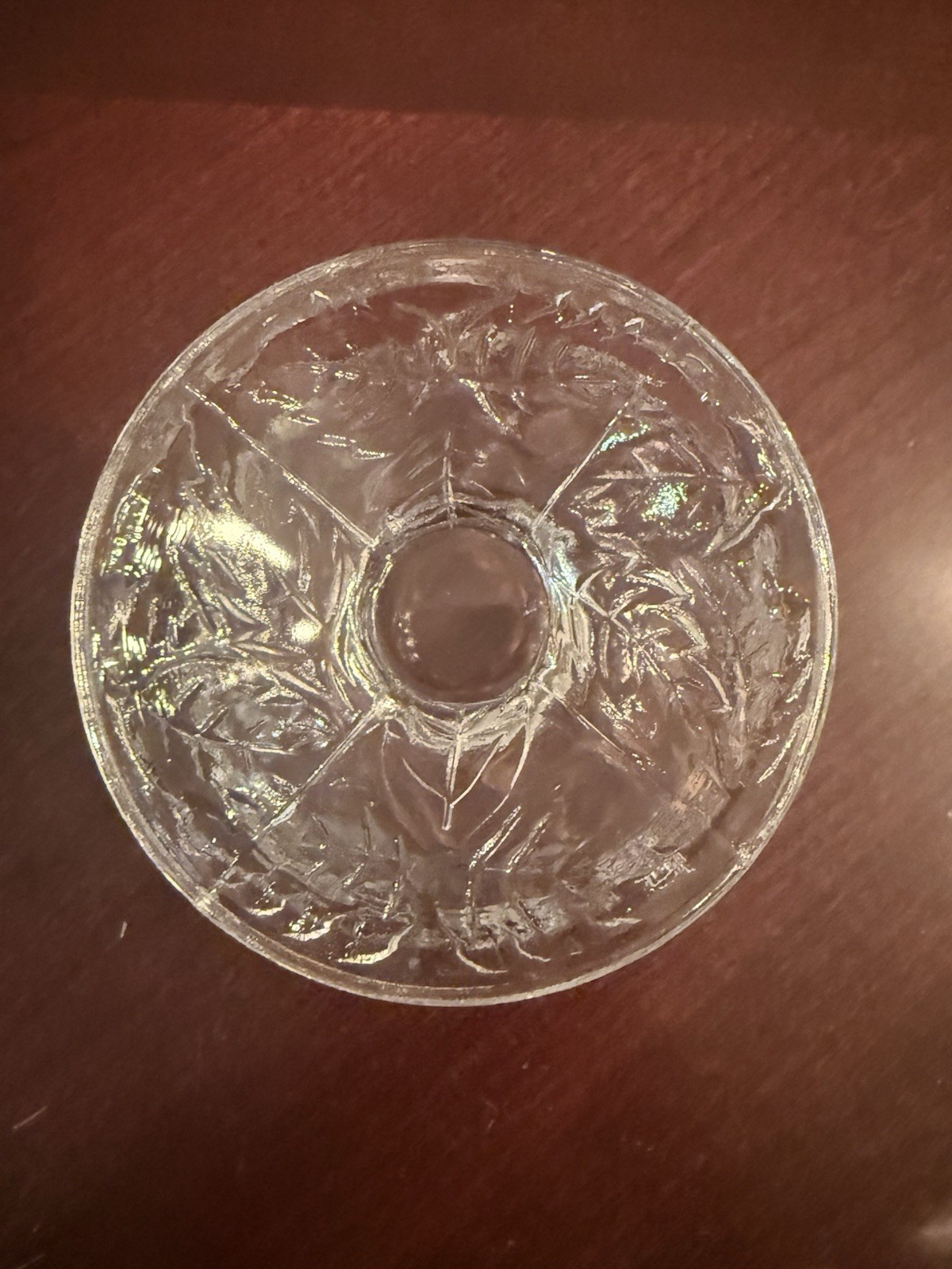 Vintage Clear Pressed Glass Strawberry Pattern Pedestal Or Compote Bowl