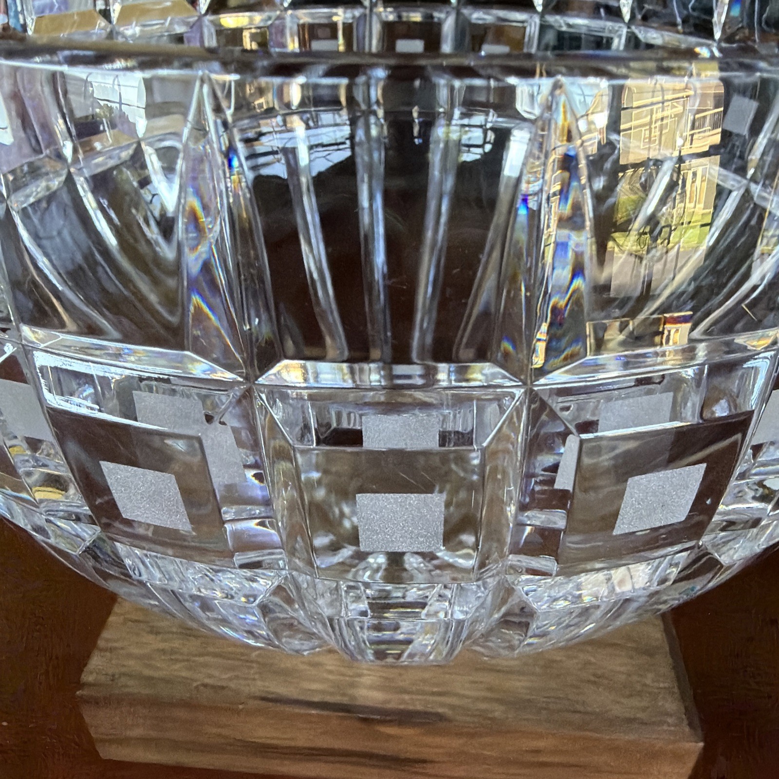 Vintage Large Waterford Marquis “Quadrata” 9.25” Crystal Centerpiece Bowl Signed