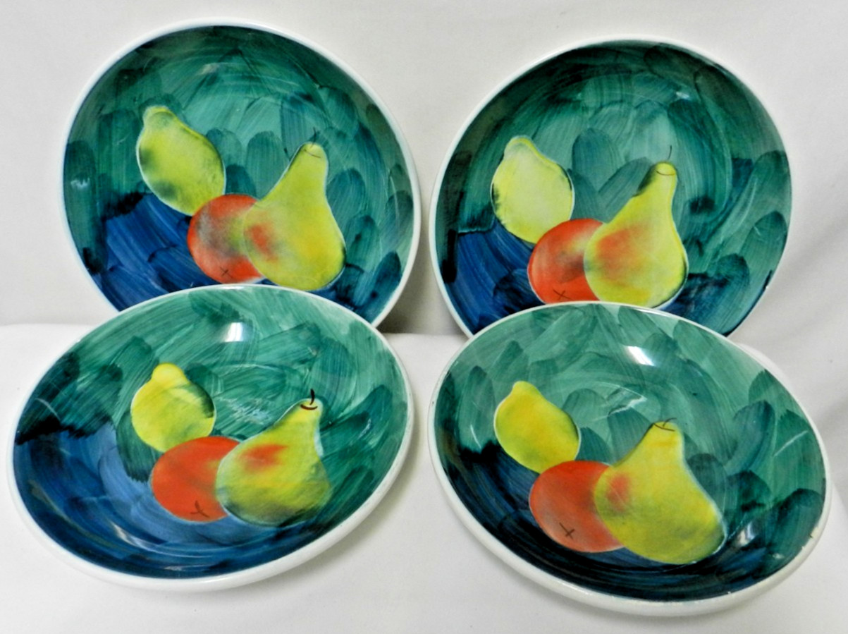 JCPenney Still Life bowl pasta ceramic Set 4 made in Italy fruit dish micro