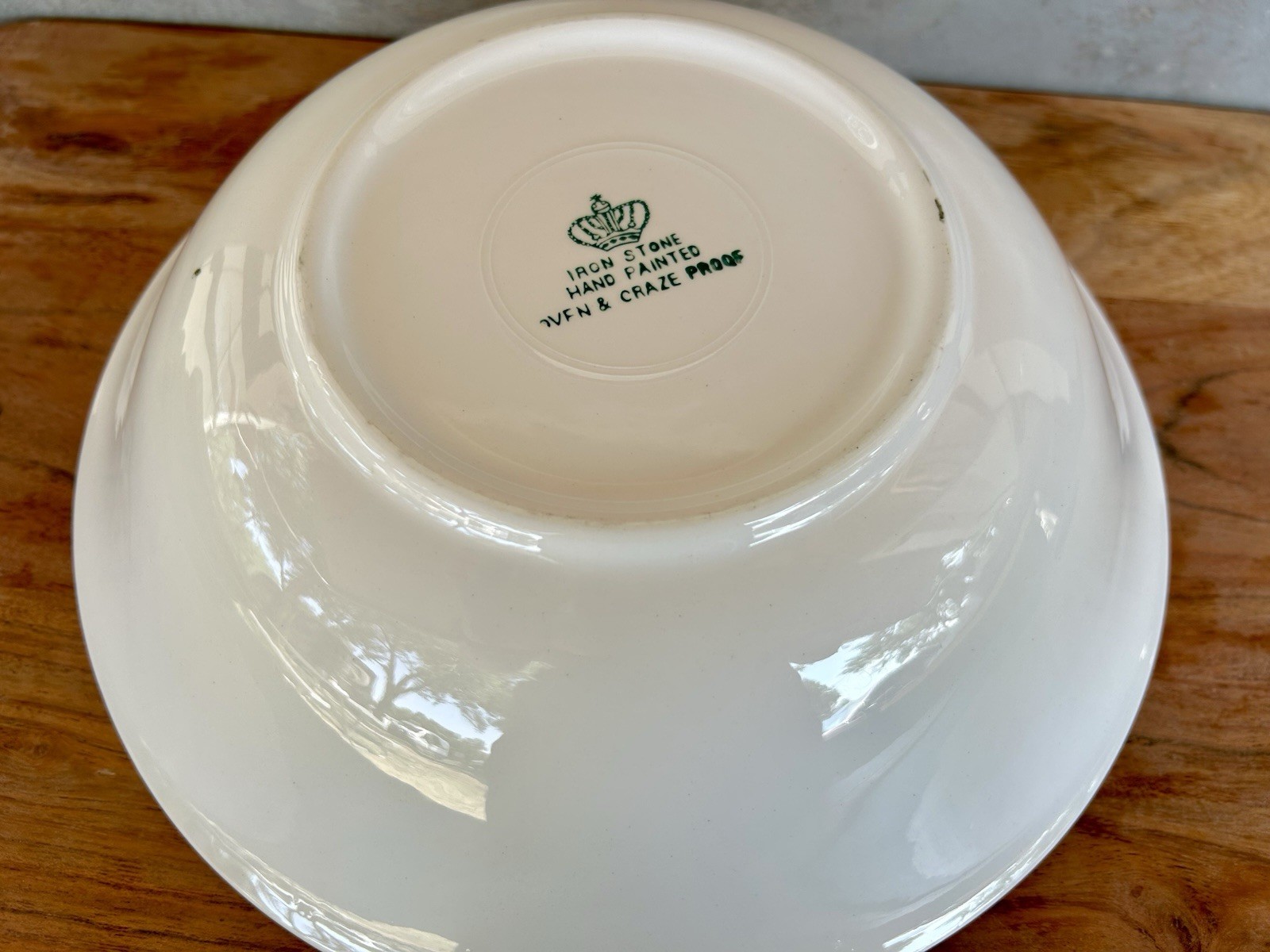 Ironstone Hand Painted Fruit Floral Ironstone Bowl, Round, 10in, Glossy