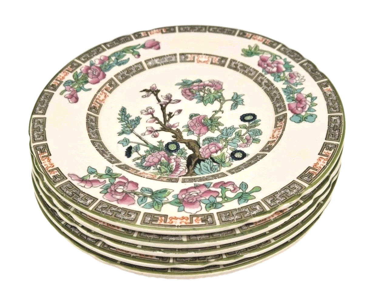 5 Myott Staffordshire England 6680 Salad Bread Plates Indian Tree 6 1/4″