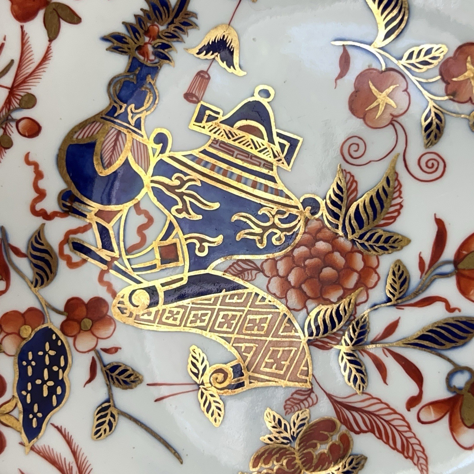 Antique Early Spode Cup & Saucer Japanese Imari C1810 Porcelain Gilt Blue Red