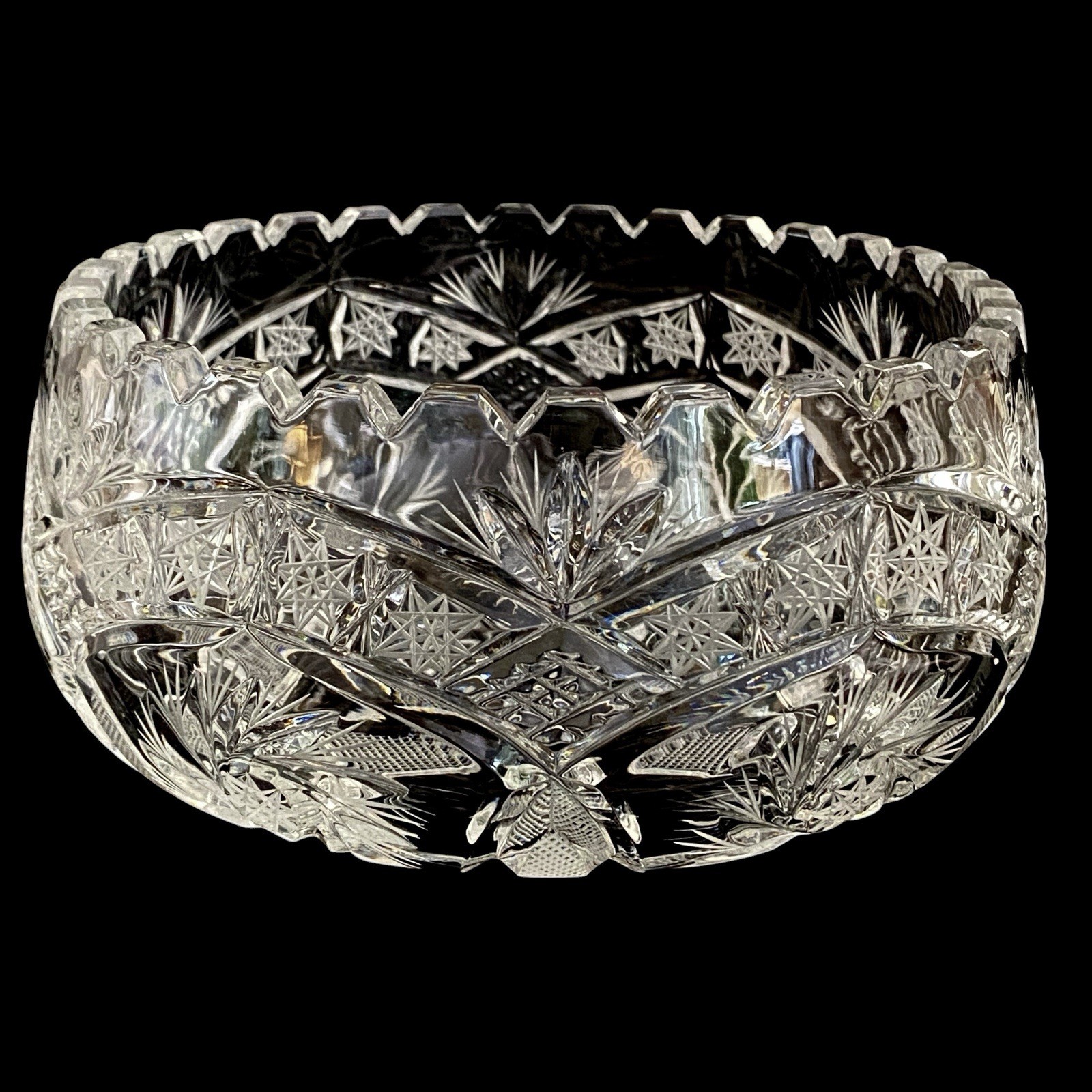 Rare Antique American Brilliant Period ABP Cut Glass Large Centerpiece Bowl