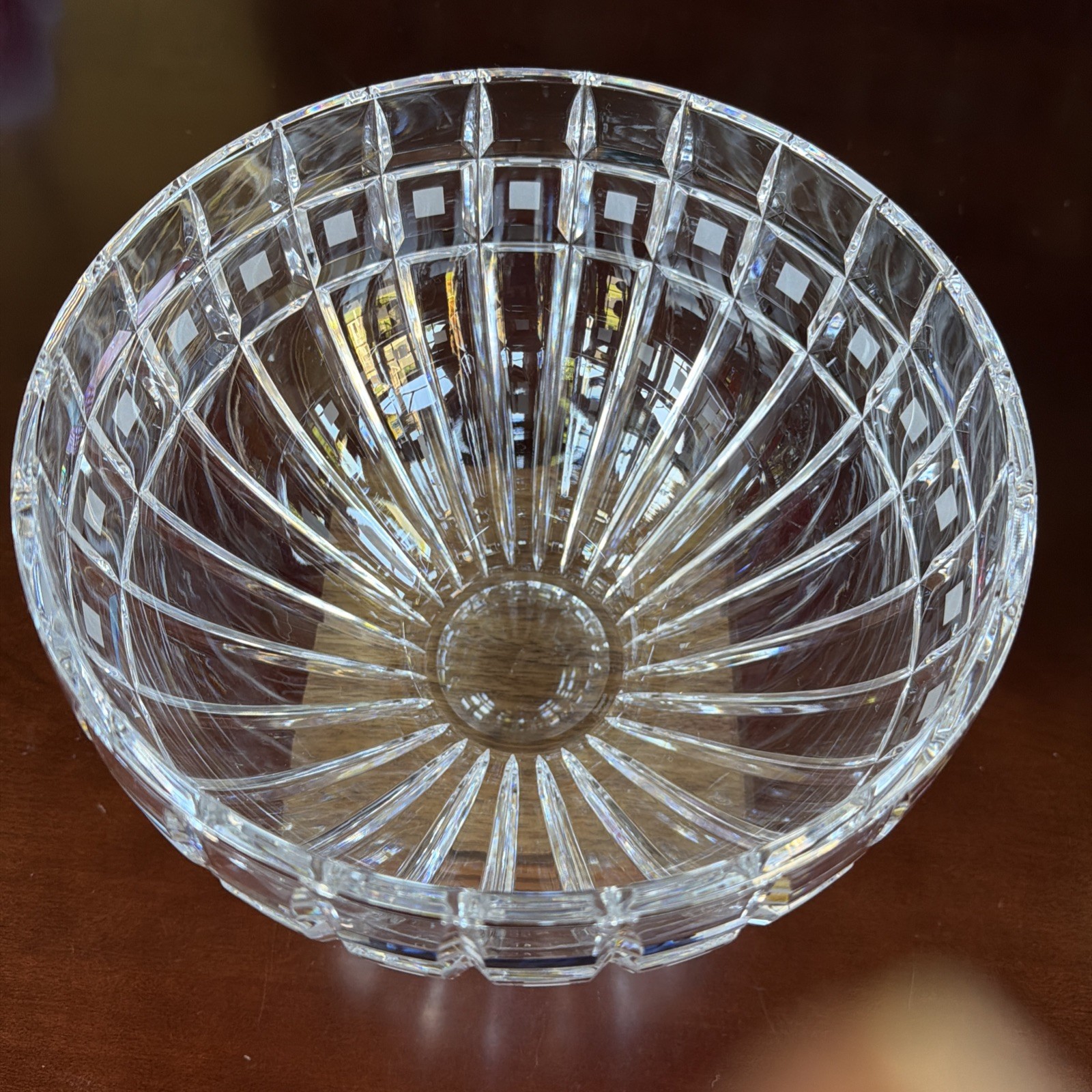Vintage Large Waterford Marquis “Quadrata” 9.25” Crystal Centerpiece Bowl Signed