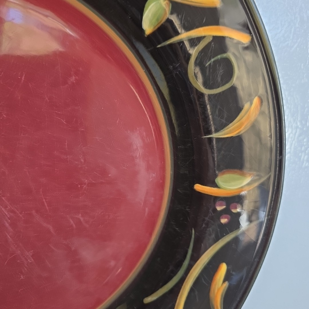 Demdaco 2002 Chocolate Berries 11″ Dinner Plate Deb Hrabik HEAVY WARE