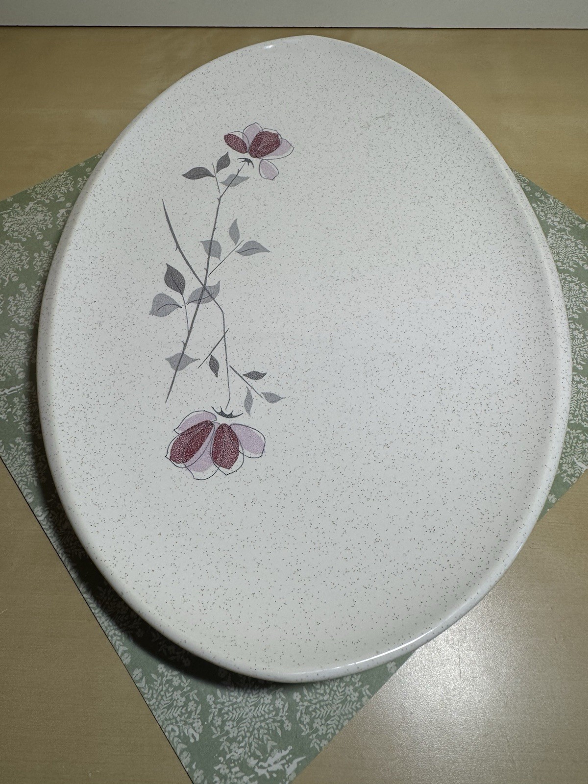 Franciscan Duet Rose 13” Oval Serving Platter USA c.1956-1967 FAST SHIPPING