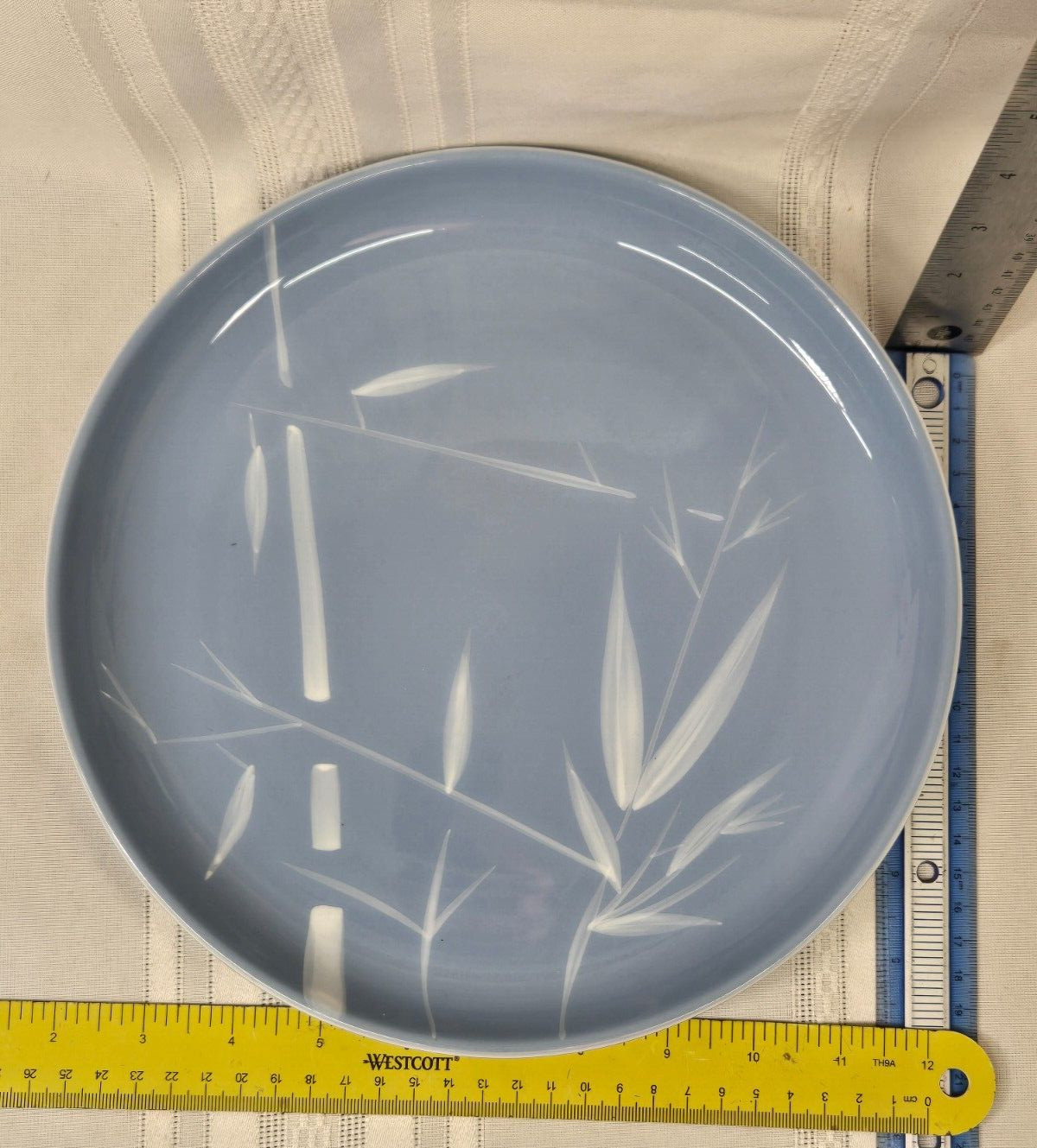 Winfield Ware Blue Pacific-White Bamboo China 10 1/4″ Dinner Plate