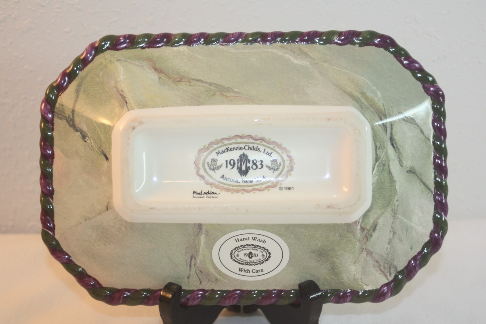 MacKenzie Childs Ltd. – MacLachlan Second Edition – Salad Plate 8 1/4″ x 5 1/2″