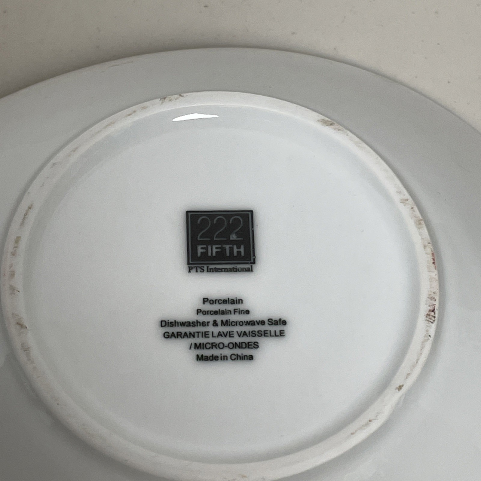 222 Fifth White Porcelain Asymmetrical Swoop 12” Serving Bowl Replacement Dish