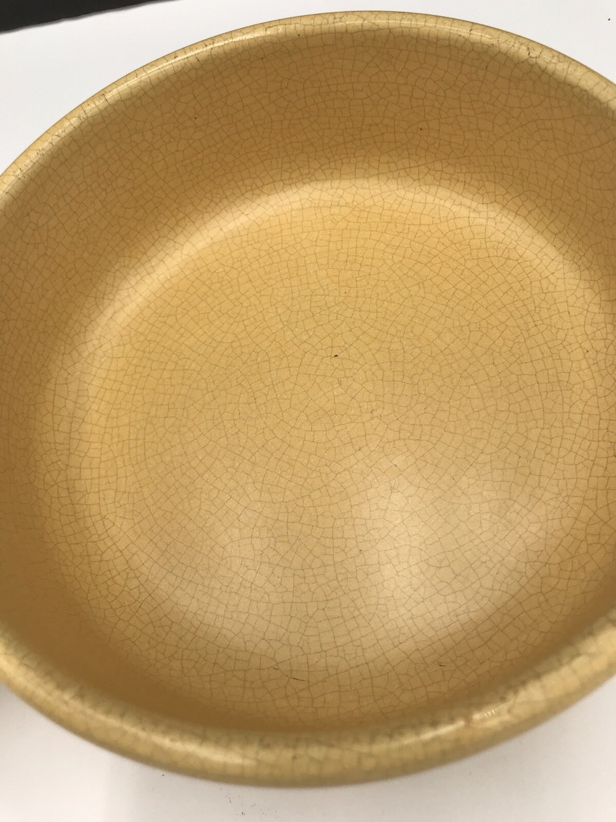 8″ Yellow Vintage La Solana Pottery Stoneware oven Ware Covered Casserole Pan