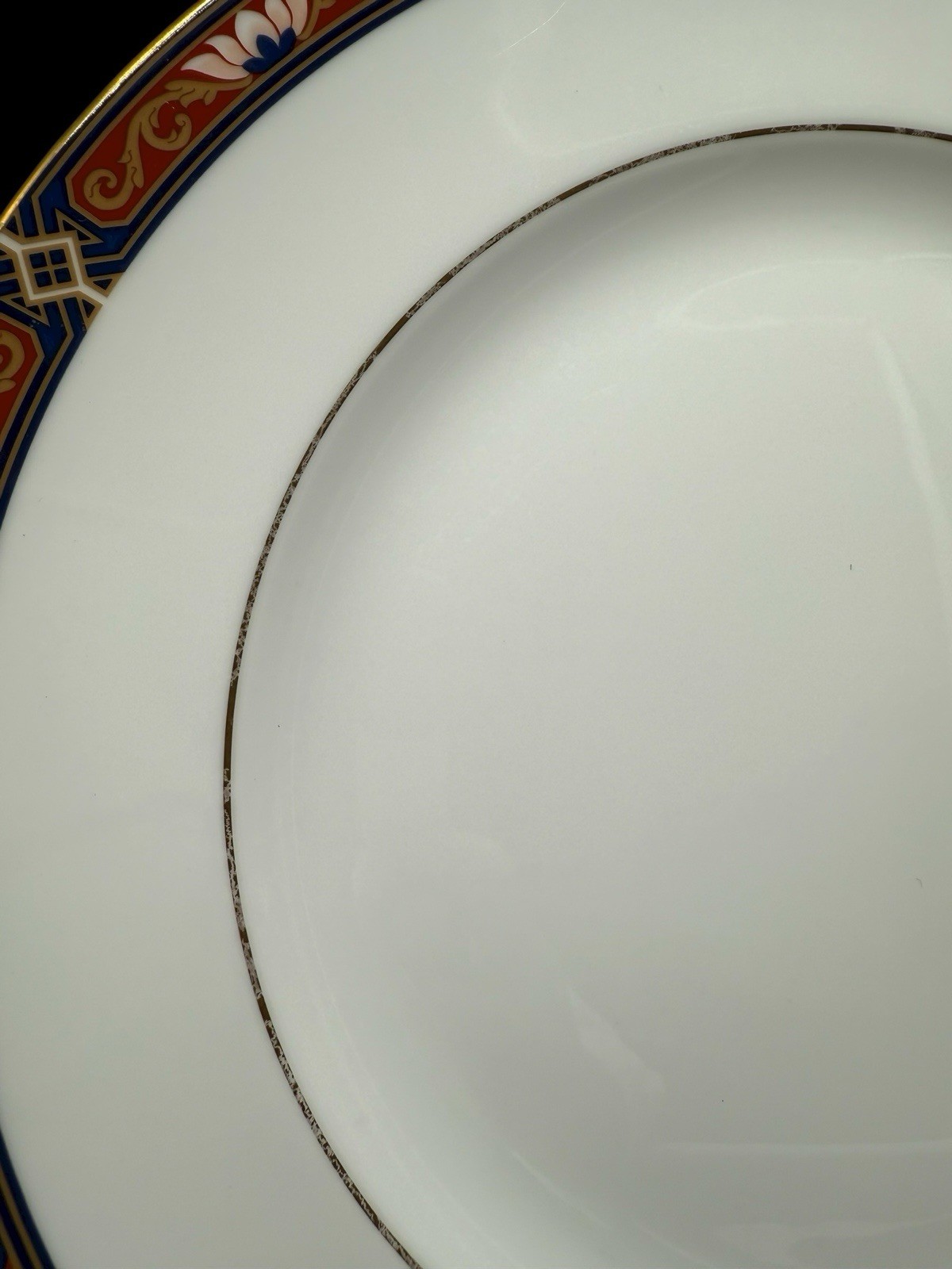Wedgwood Chippendale Blue And Rust Dinner Plate Discontinued England