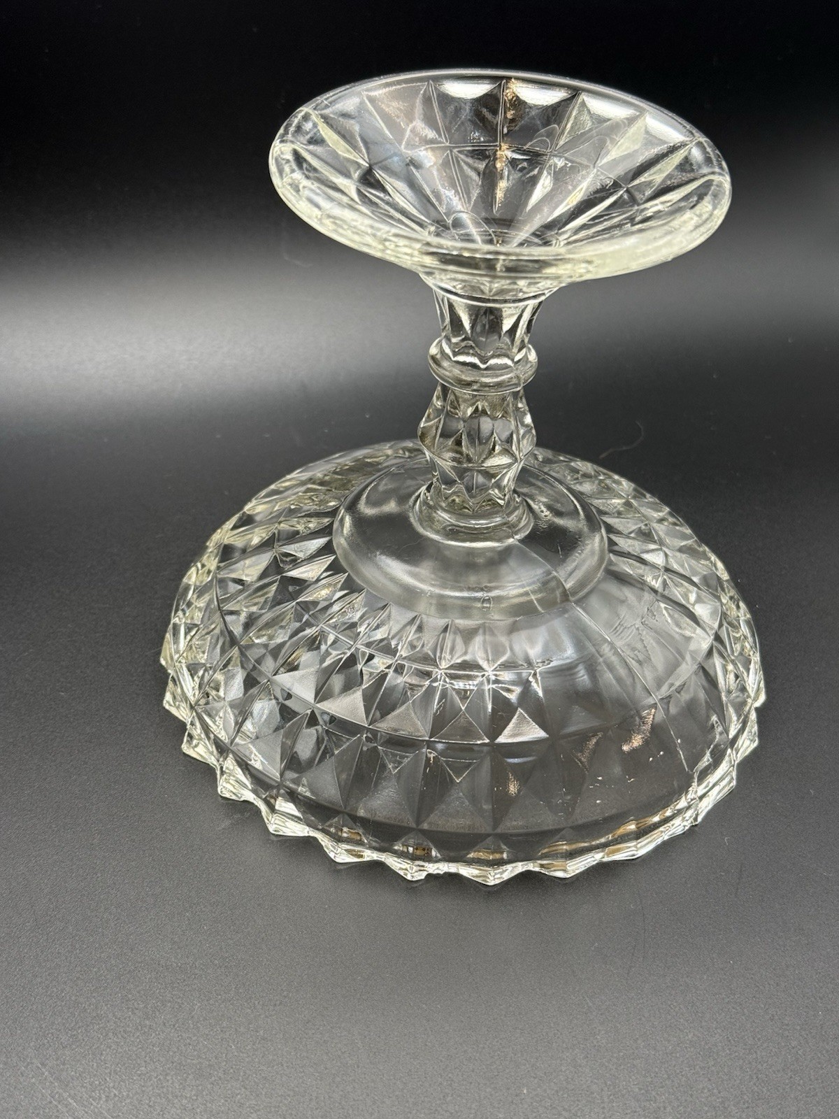 Vintage EAPG Jeannette Glass Compote Windsor Clear 1936 Pretty!