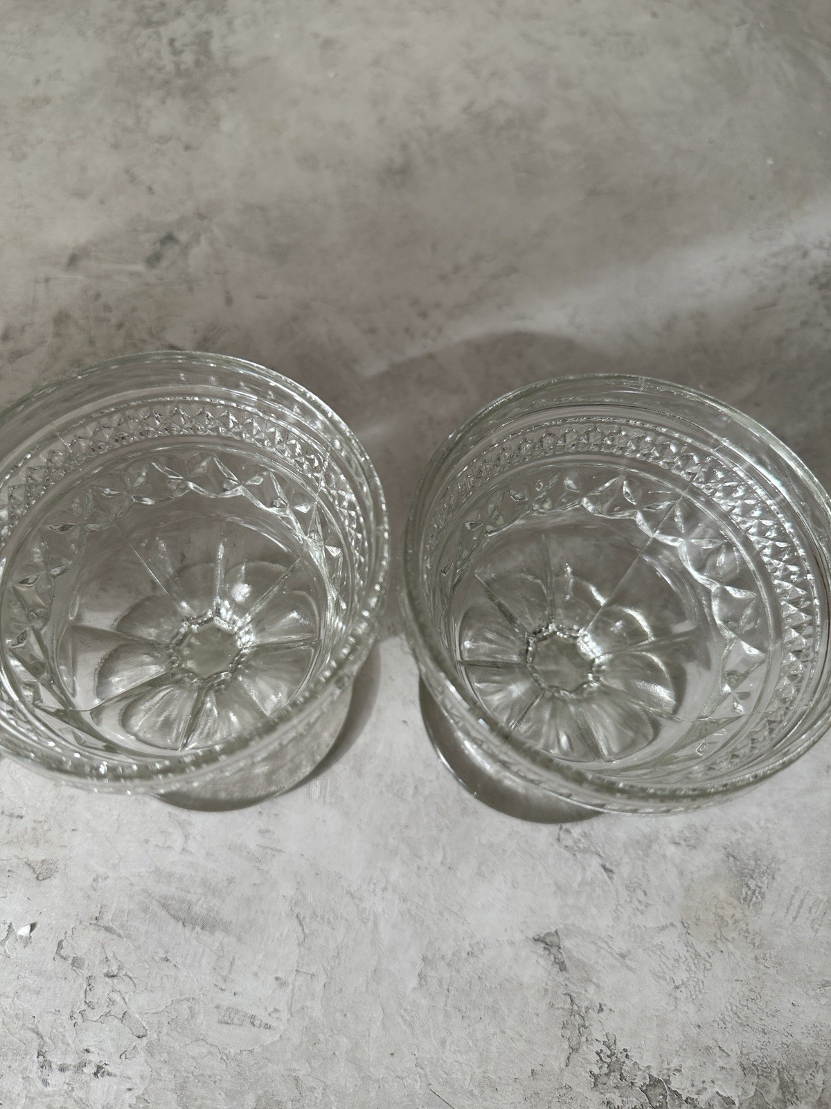 Set of 4 Anchor Hocking Wexford Clear Glass Dessert Cups Sherbet Dishes Vintage