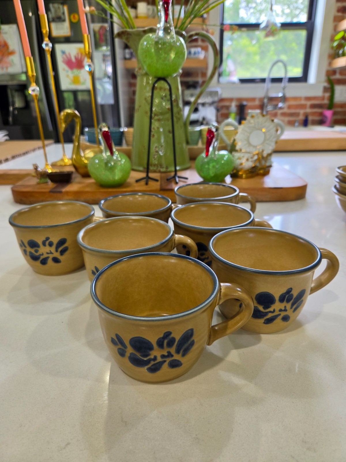 Vintage Build or Replace Set of Pfaltzgraff Folk Art Stoneware Dinnerware