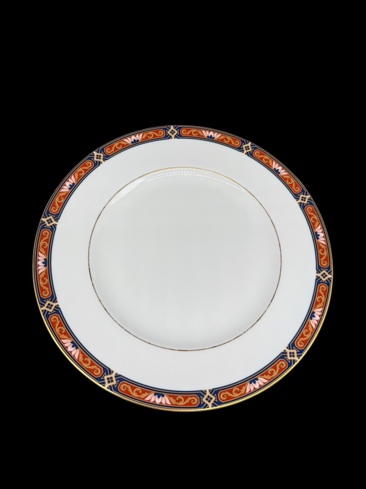 Wedgwood Chippendale Blue And Rust Dinner Plate Discontinued England