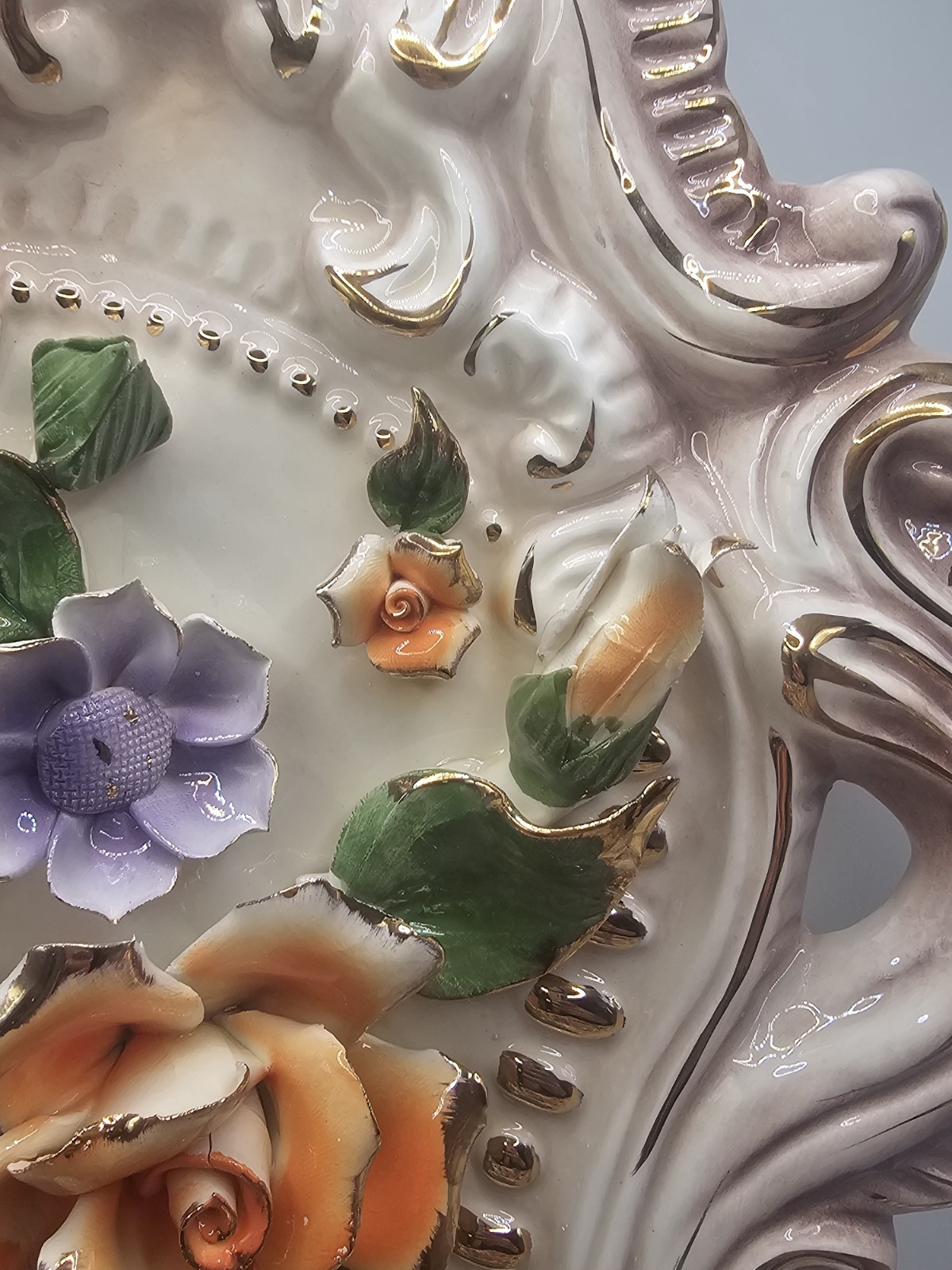 Pair of Beautiful Vintage Capodimonte Wall Art