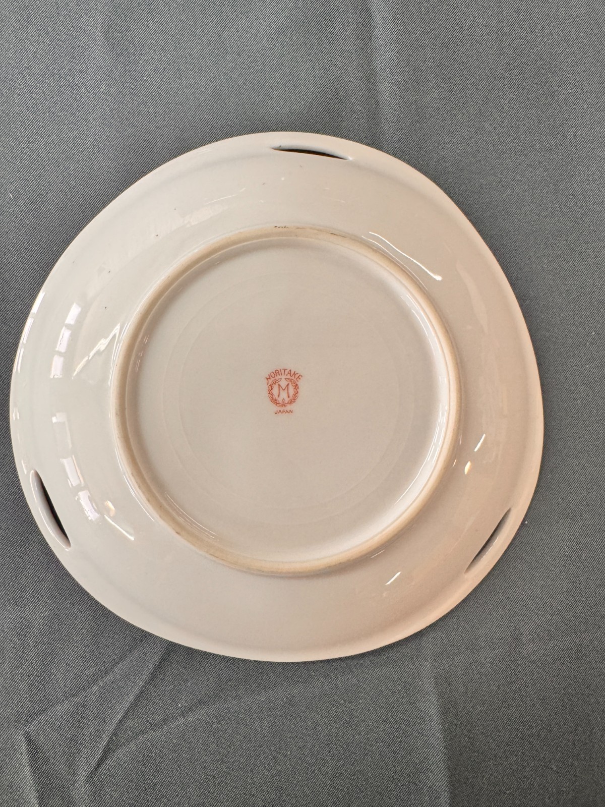 Vintage Noritake Japan Handled Serving Plate Floral Gold Trim Porcelain