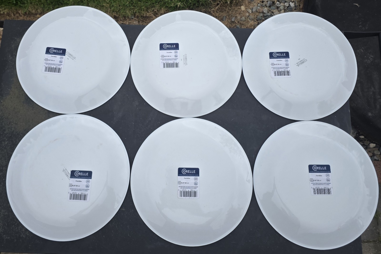 Corelle Portofino Dinner Plate 10.25in Set Lot Of 6 Blue White New