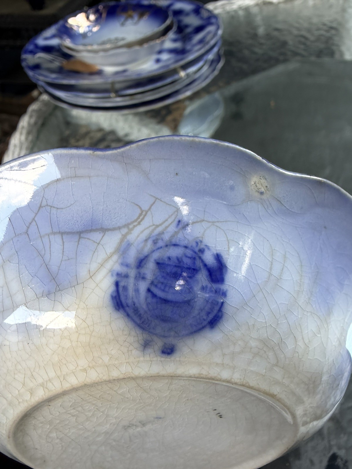 Antique pair of Grindley Florida Pattern Porcelain fruit, dessert bowls