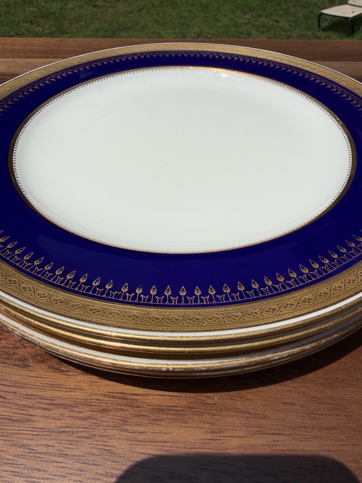 Antique Mintons Cobalt Blue Gold Encrusted Plates MW Beveridge Washington DC