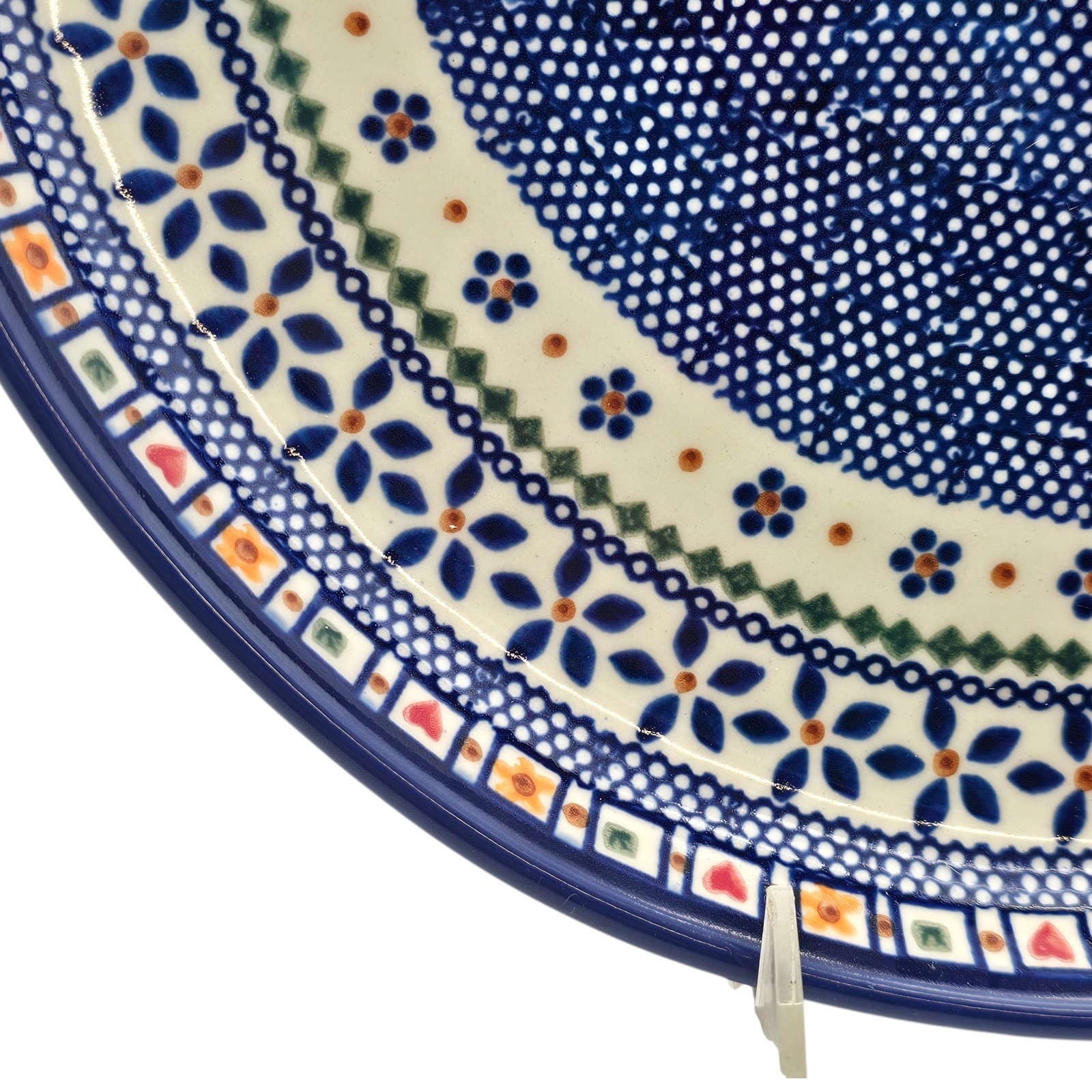 VTG VENA UNIKAT Polish Pottery Teardrop Dish M Hand Painted Boleslawiec 14.25″