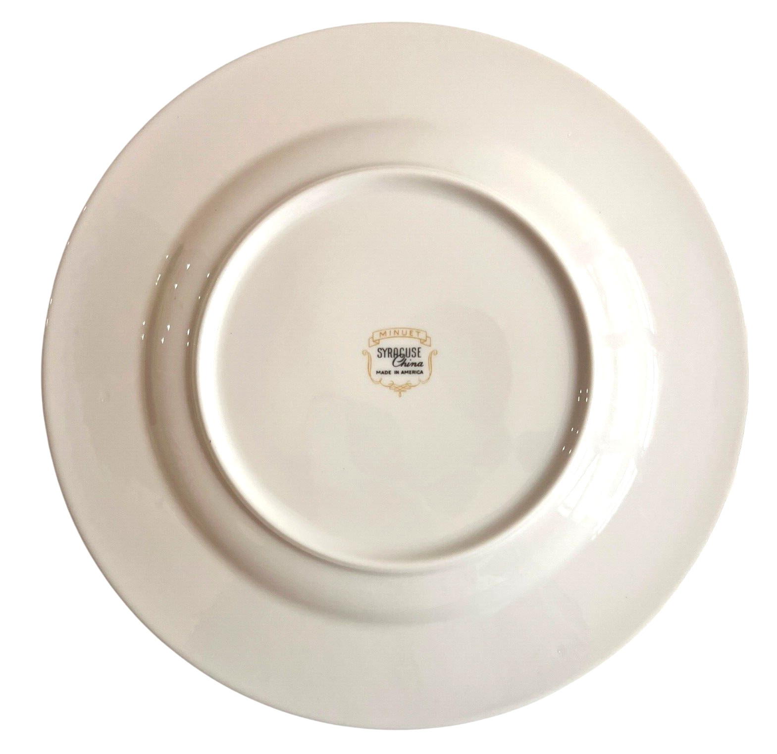 Syracuse Minuet Fine China 10.75″ Plate White w Blue Leaves Vines Platinum Edge
