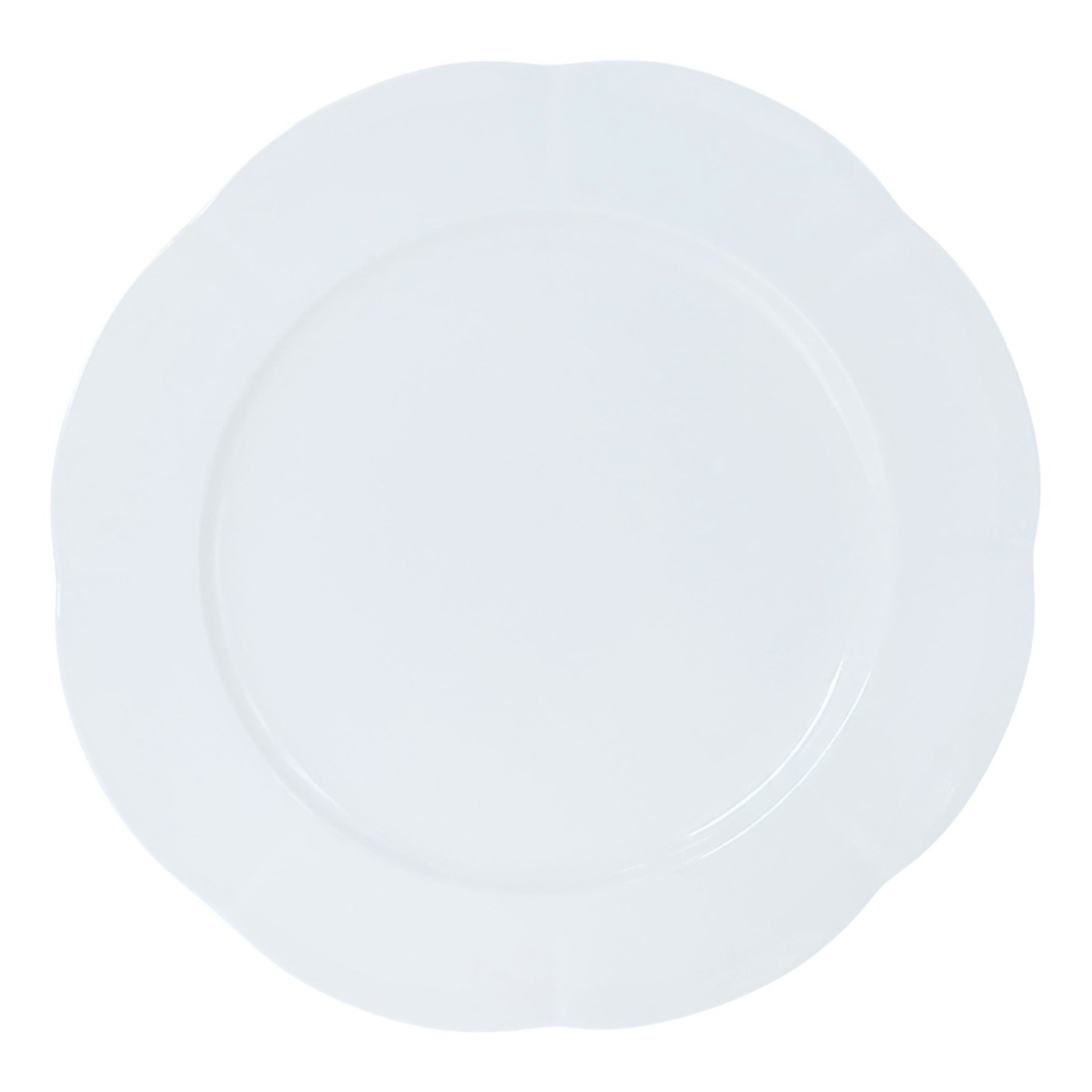 Block WINDSOR BONE White Marbled Bone China Scalloped 10 5/8″ Dinner Plate