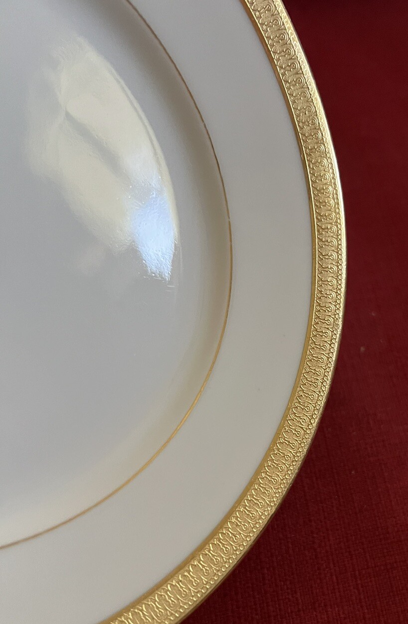 B &C L.Bernardaud &Co Limoges Gold Band Trim Bread And Butter Plates Set Of 6