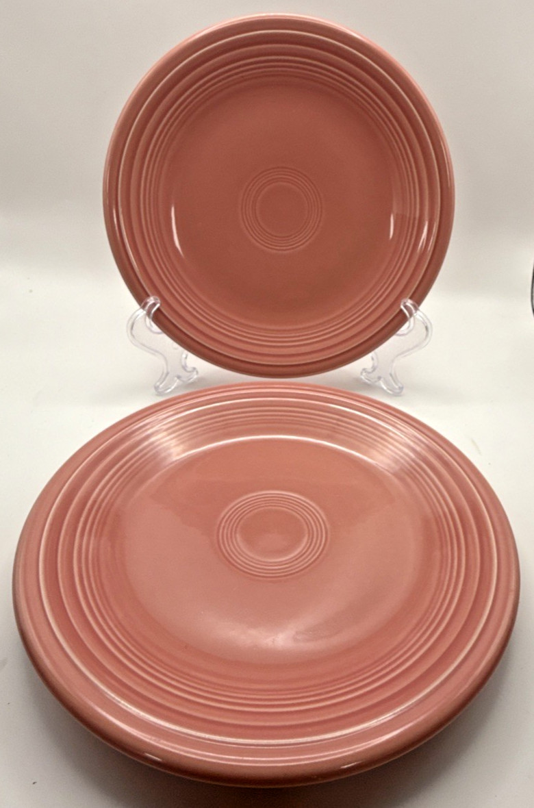 Fiesta Salad Plates Homer Laughlin HLC 7.25 set 7 Lt Green Yellow Rose Turquoise