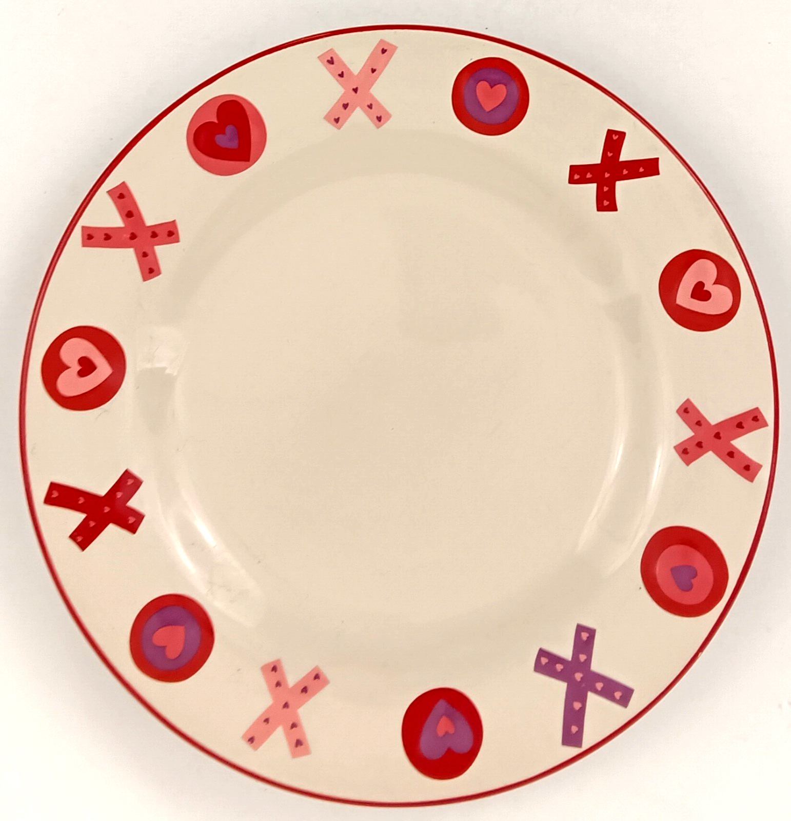 Heart XOXO Plate Red Pink Kohls