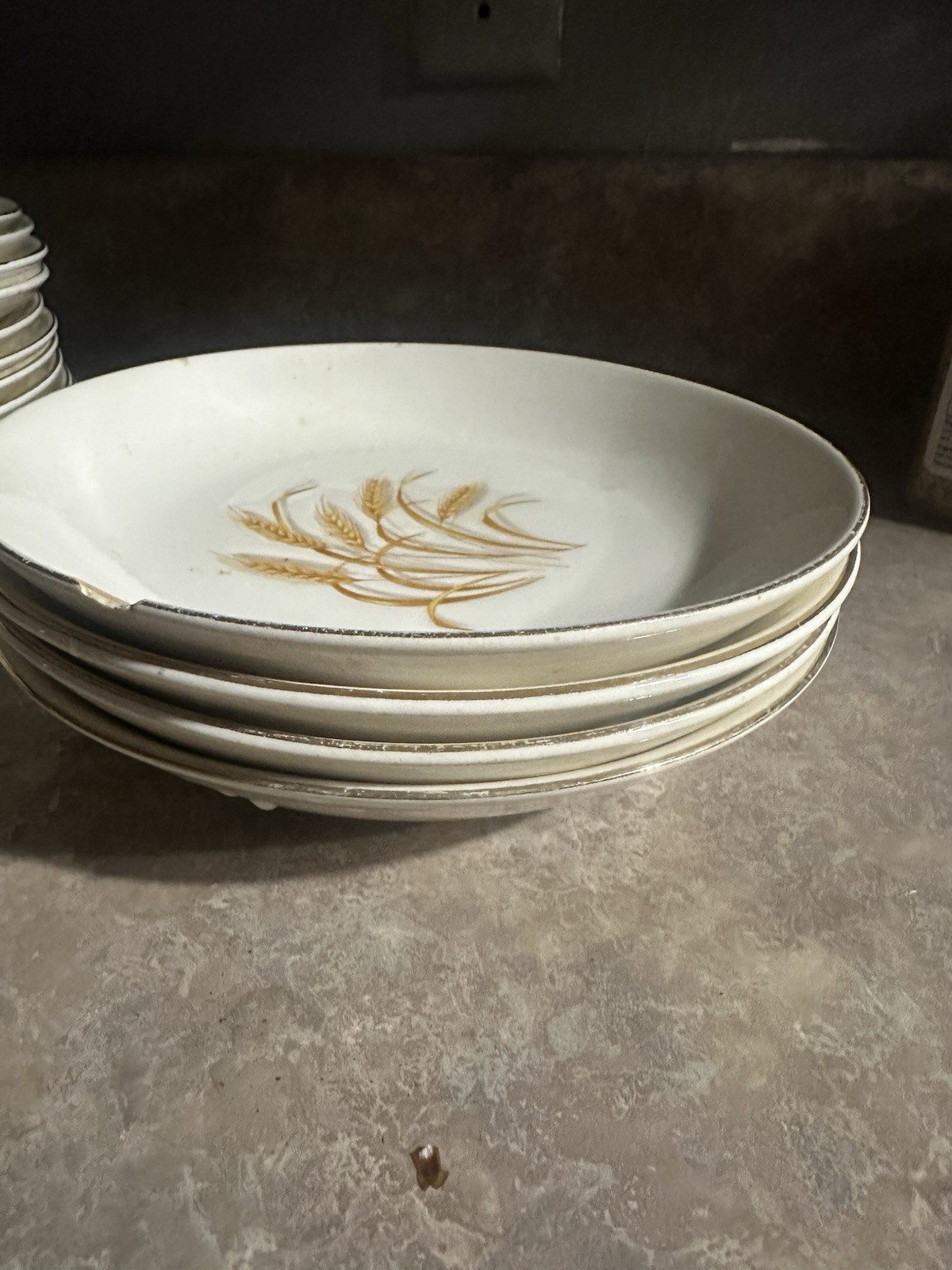 Vintage Golden Wheat dish set