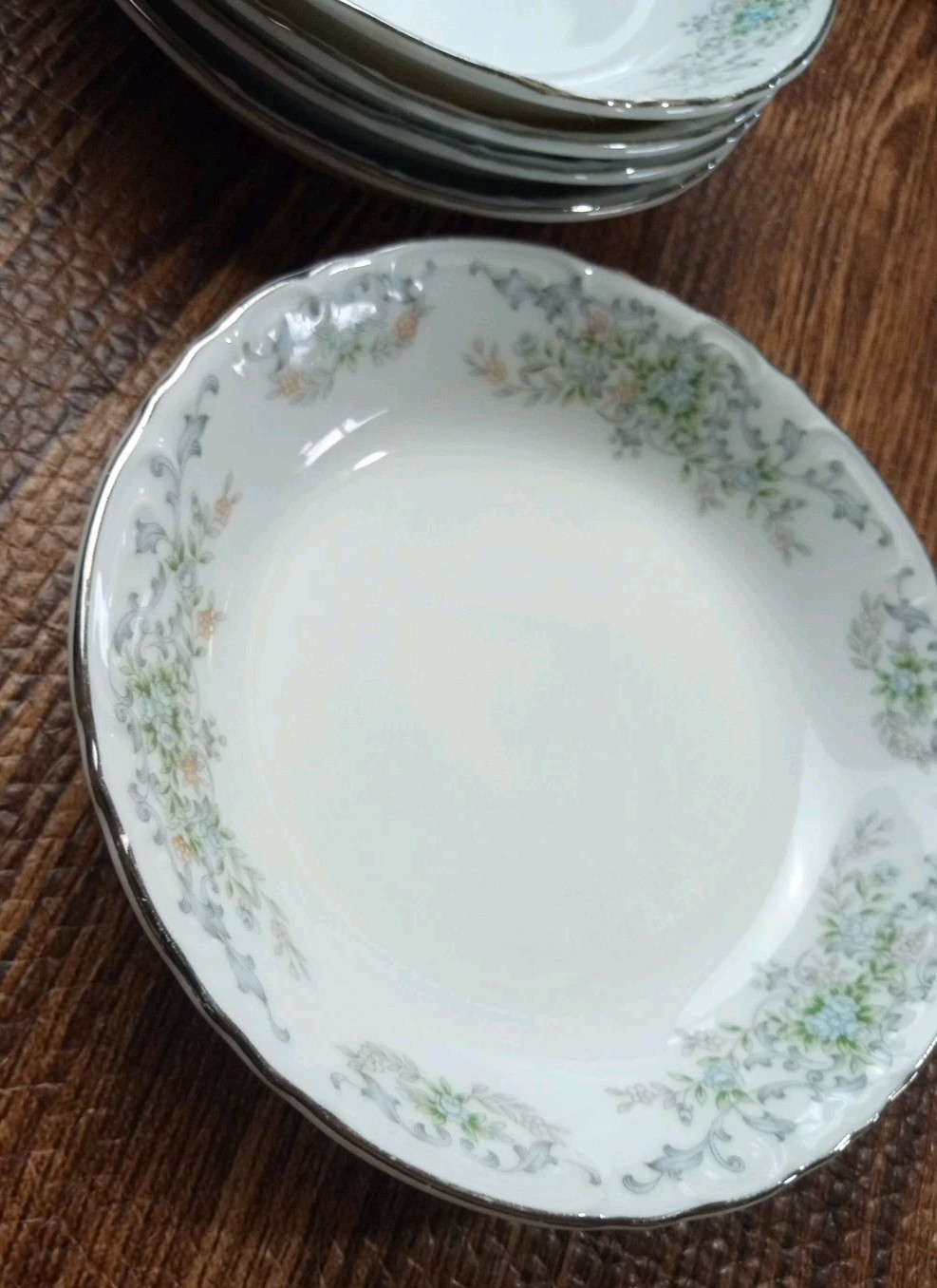 Norleans Theresa Japan Berry Fruit Bowl Fine China Platinum 1964 Vintage 5 pcs