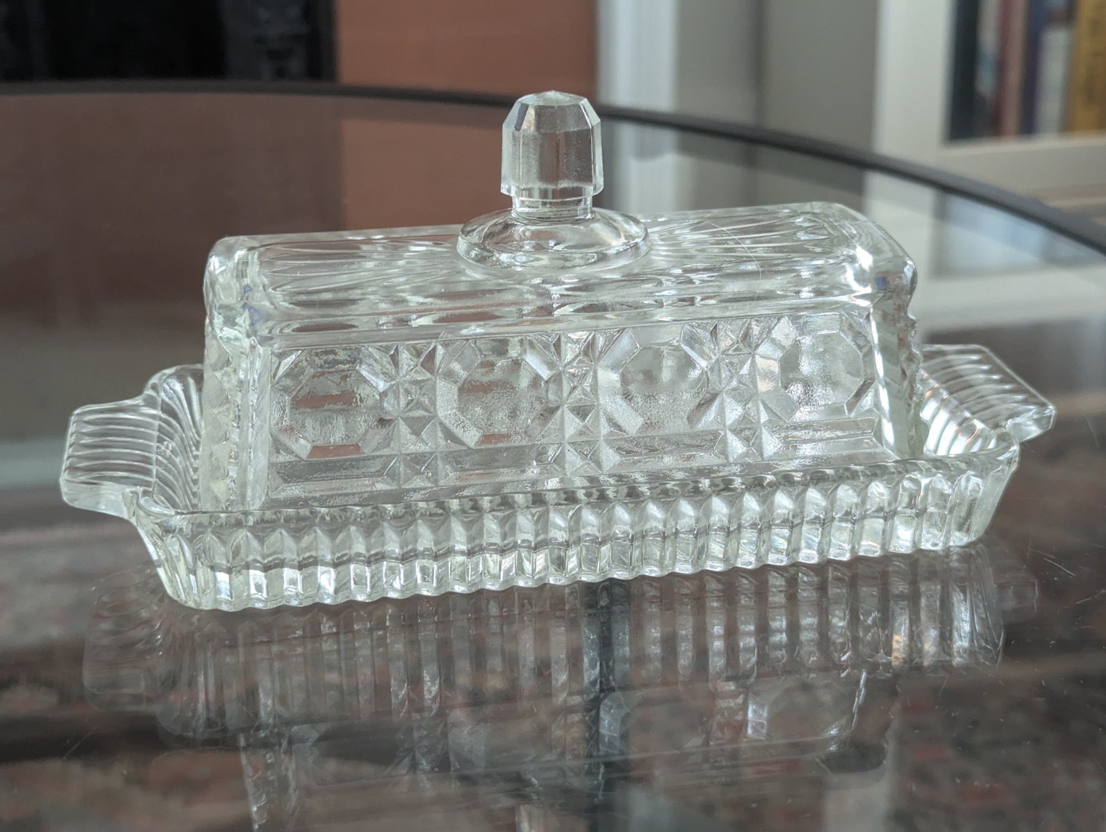 Vintage Federal Glass Windsor Butter Dish With Lid Early 1970s Serving Piece
