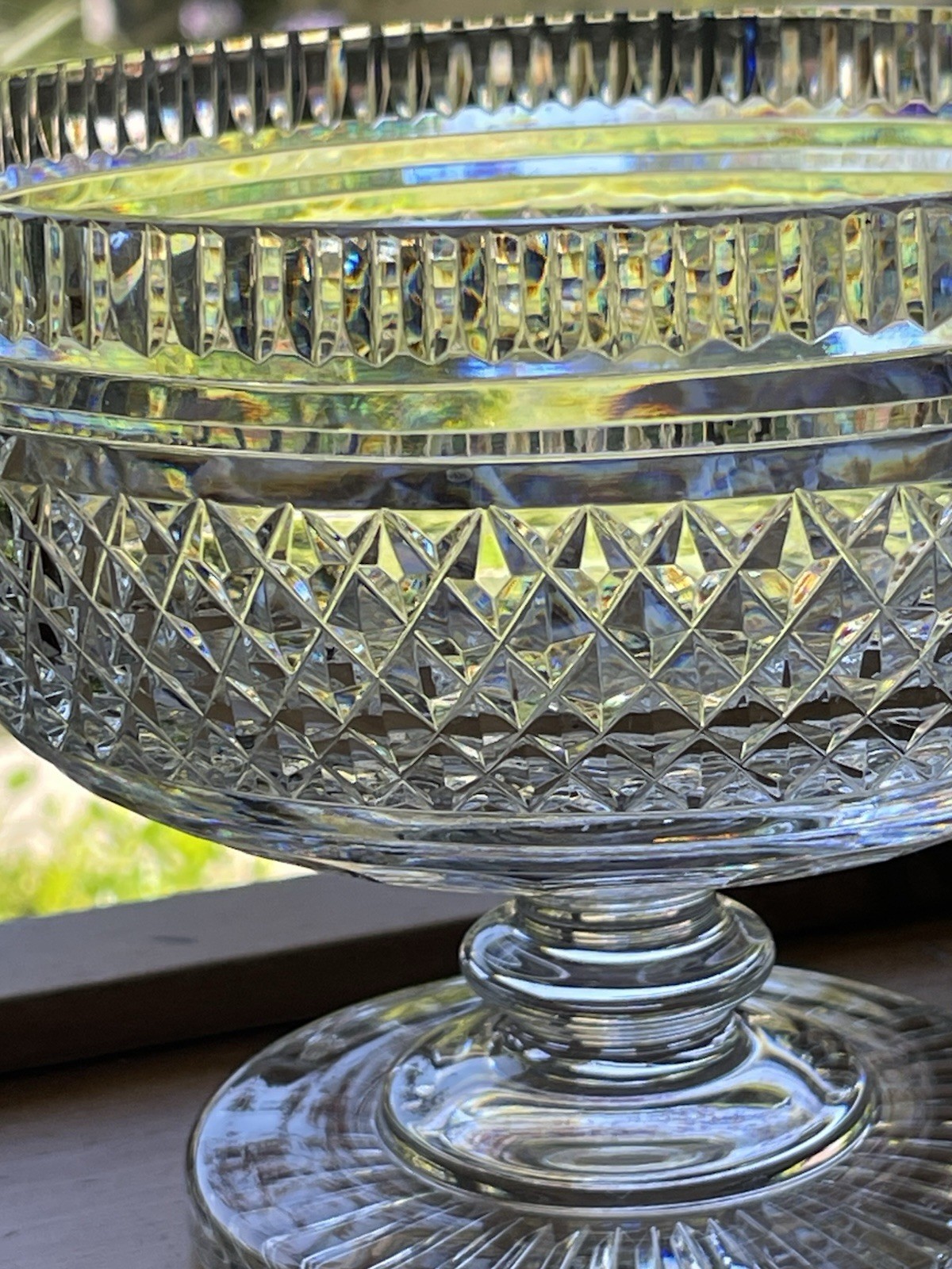 Vintage Waterford Crystal Centerpiece Bowl Footed Pedestal Castletown Cut ~MINT