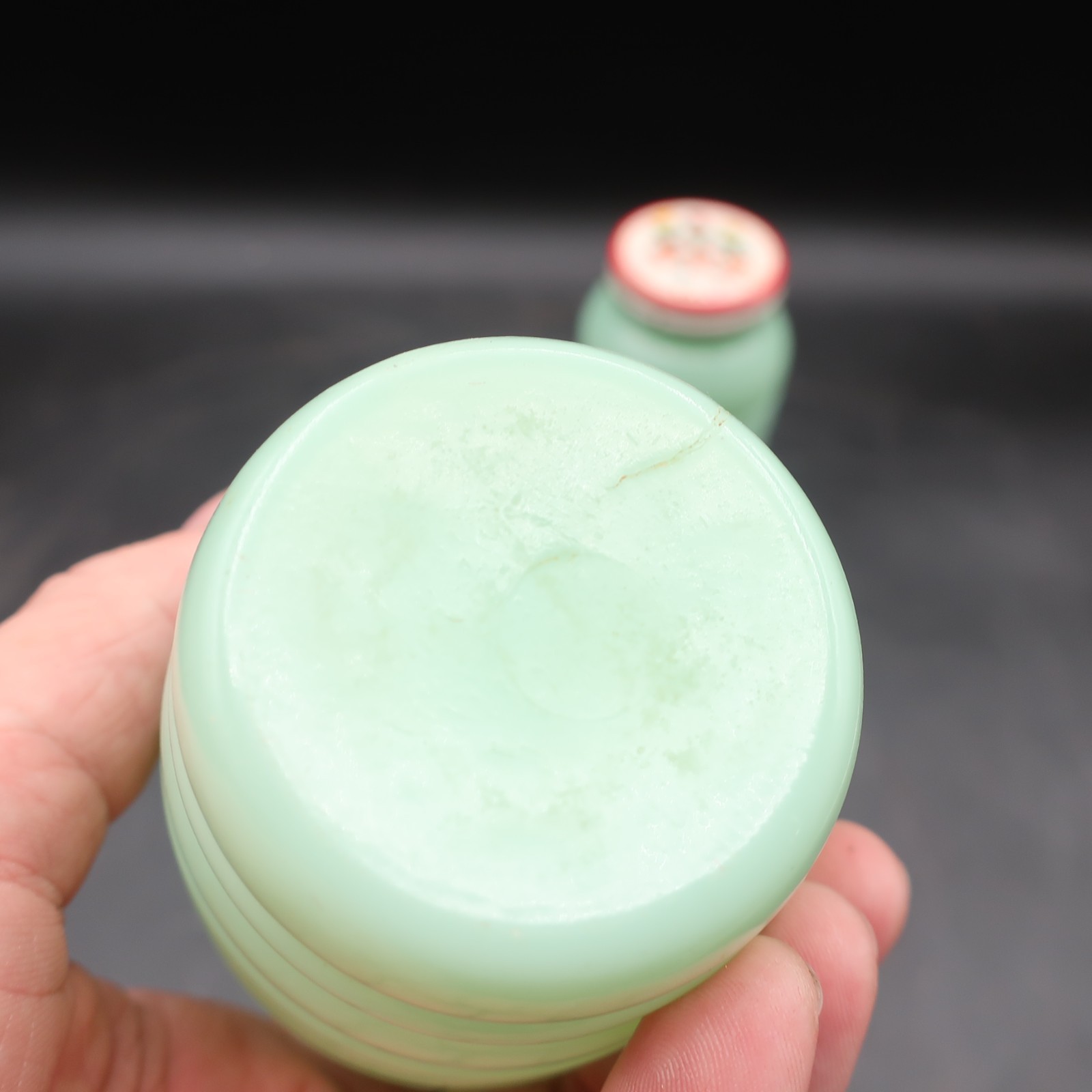 Vtg Fire King Jadeite TULIP LIDS SALT PEPPER shaker set 1950s Beautiful HTF