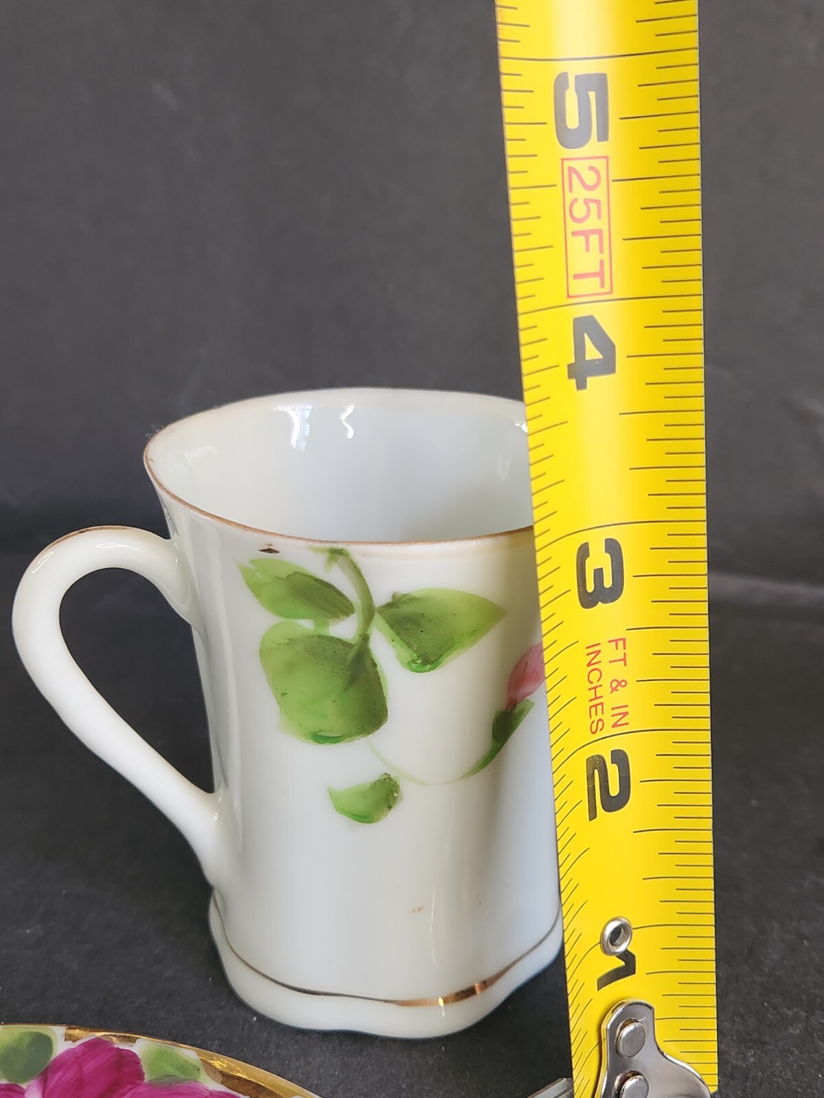 Vintage Floral Teacup Demitasse Cup Japan 3inches