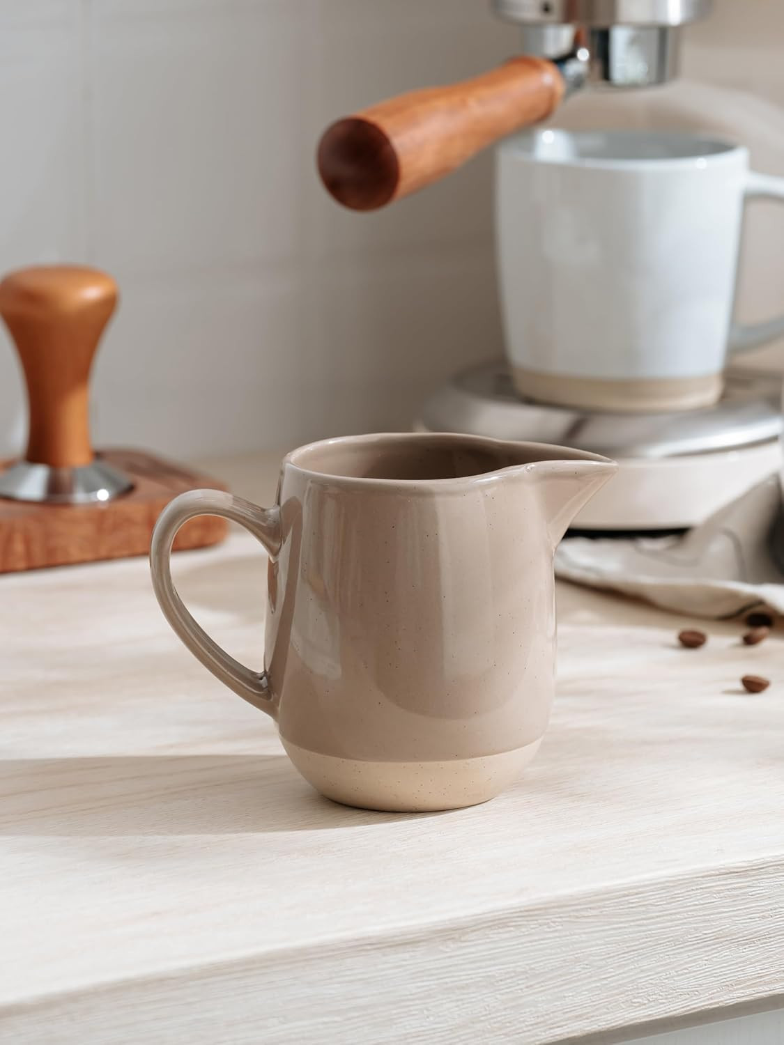 Milkyway 13oz Creamer with Handle, Ceramic Coffee/Milk/Sauce/Serving/Salad Pitch