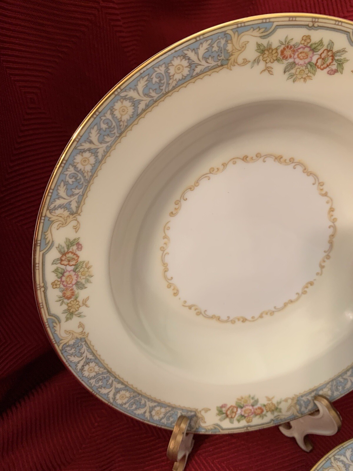 Set of 3 Noritake Royce 660 Soup/Salad Bowls Floral & Gold Trim Mint!