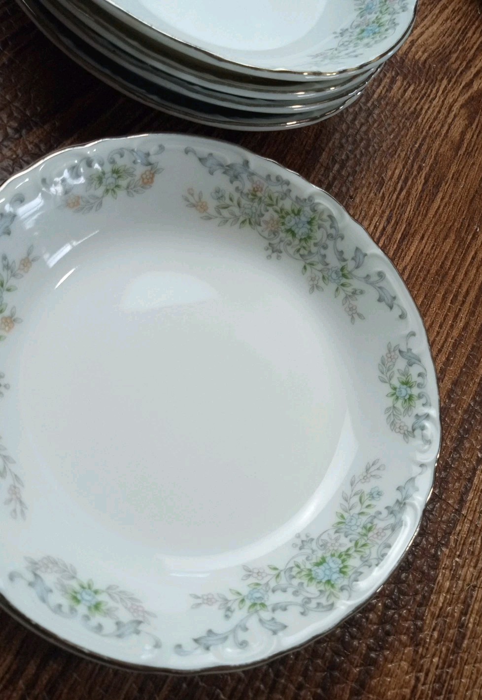 Norleans Theresa Japan Berry Fruit Bowl Fine China Platinum 1964 Vintage 5 pcs