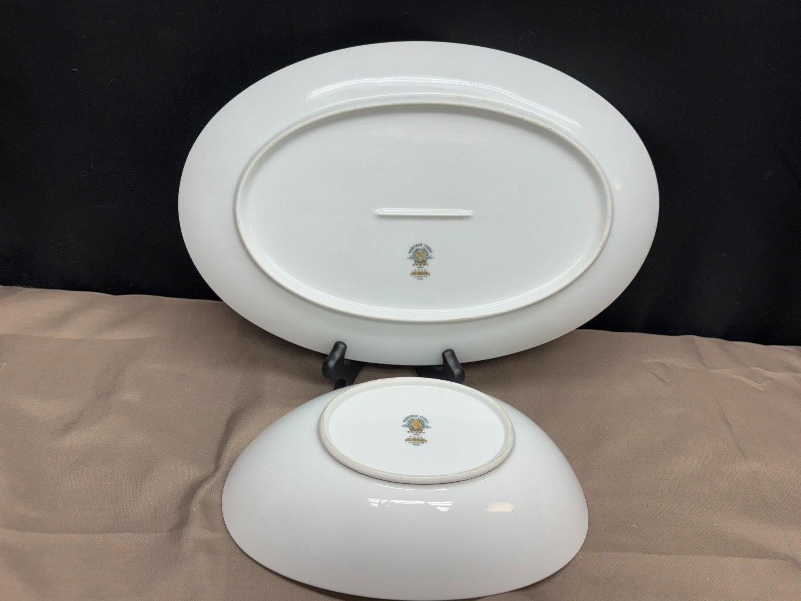 Noritake “CLARIDGE” Japan ~ #6020 ~ 2 Piece Serving Set: Platter, Oval Bowl